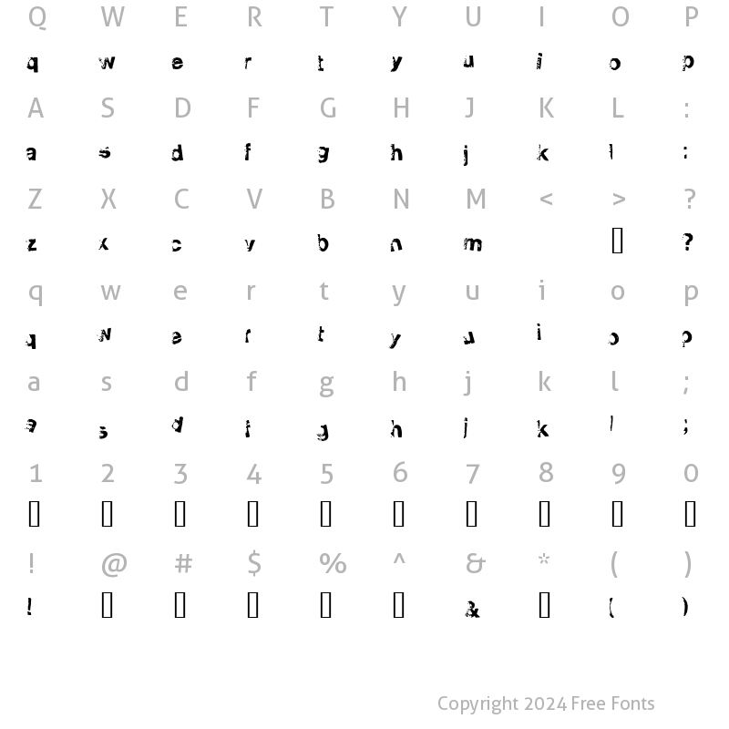 Character Map of Smelvetica Regular