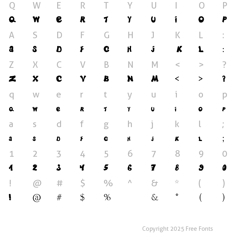 Character Map of Smeshariki Font Regular