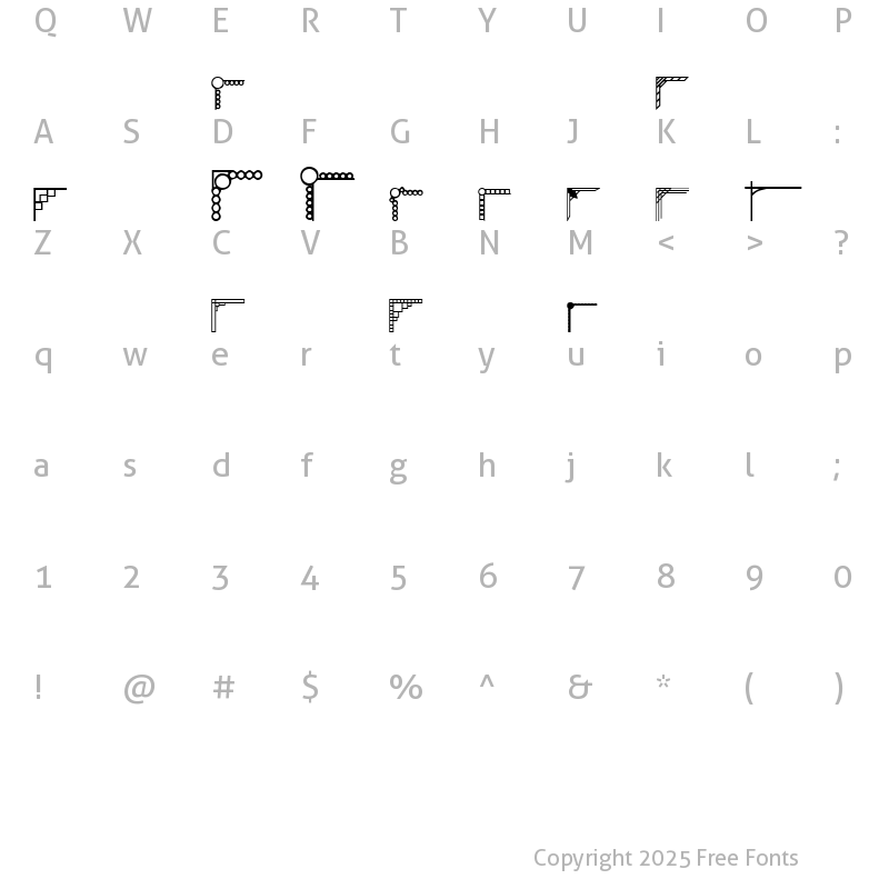 Character Map of SMG Design Corner 01 Regular