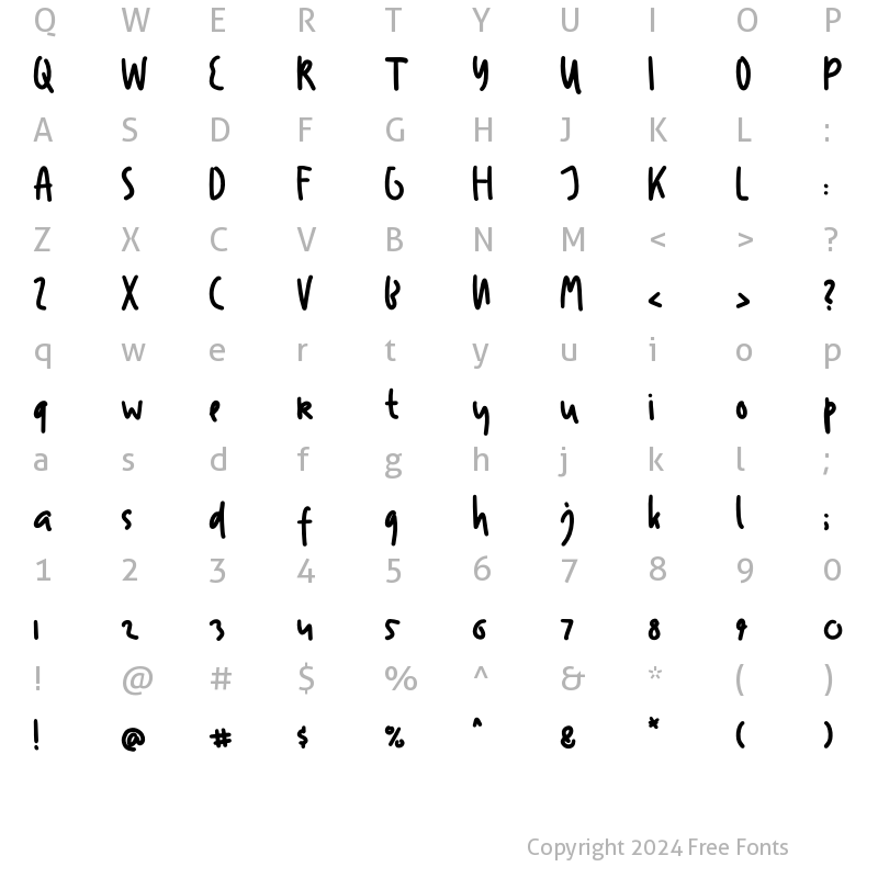 Character Map of Smile And Love Regular