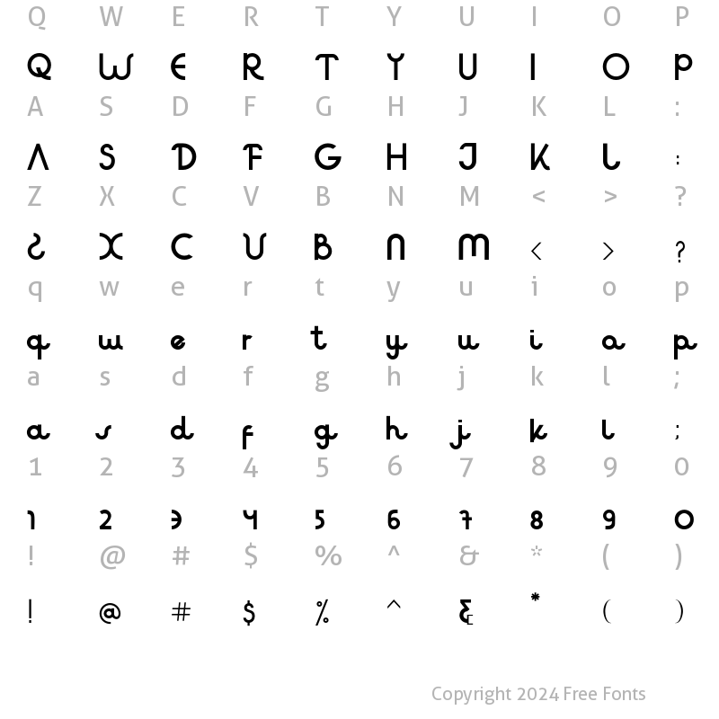 Character Map of smile font Regular