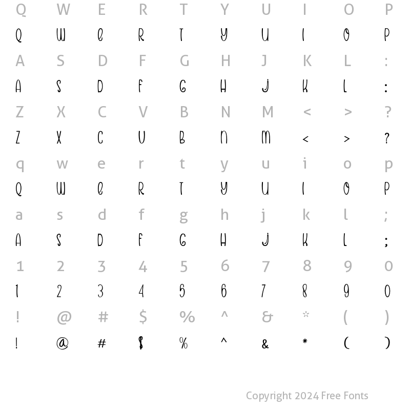 Character Map of SMILE SCHOOL Regular