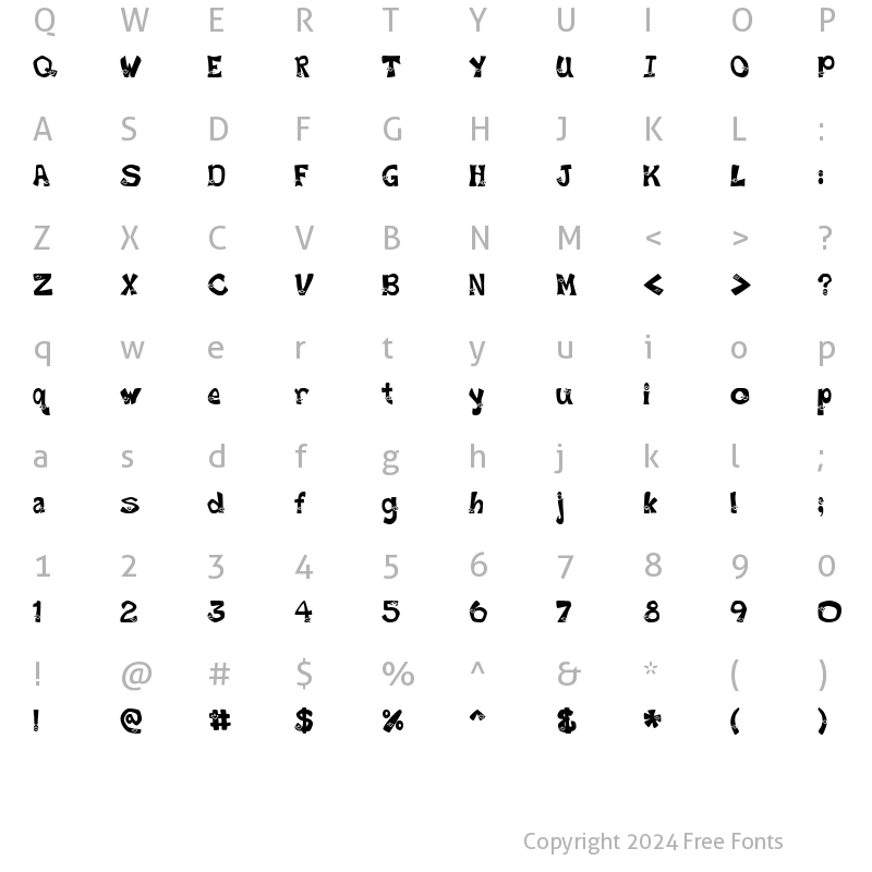 Character Map of Smiley Font Regular