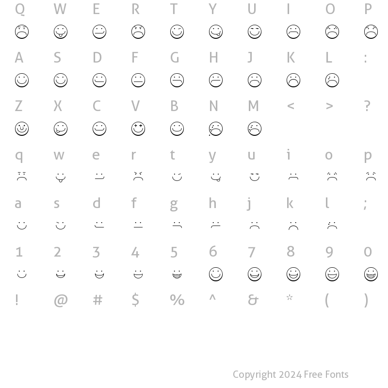 Character Map of SmileyFace Regular