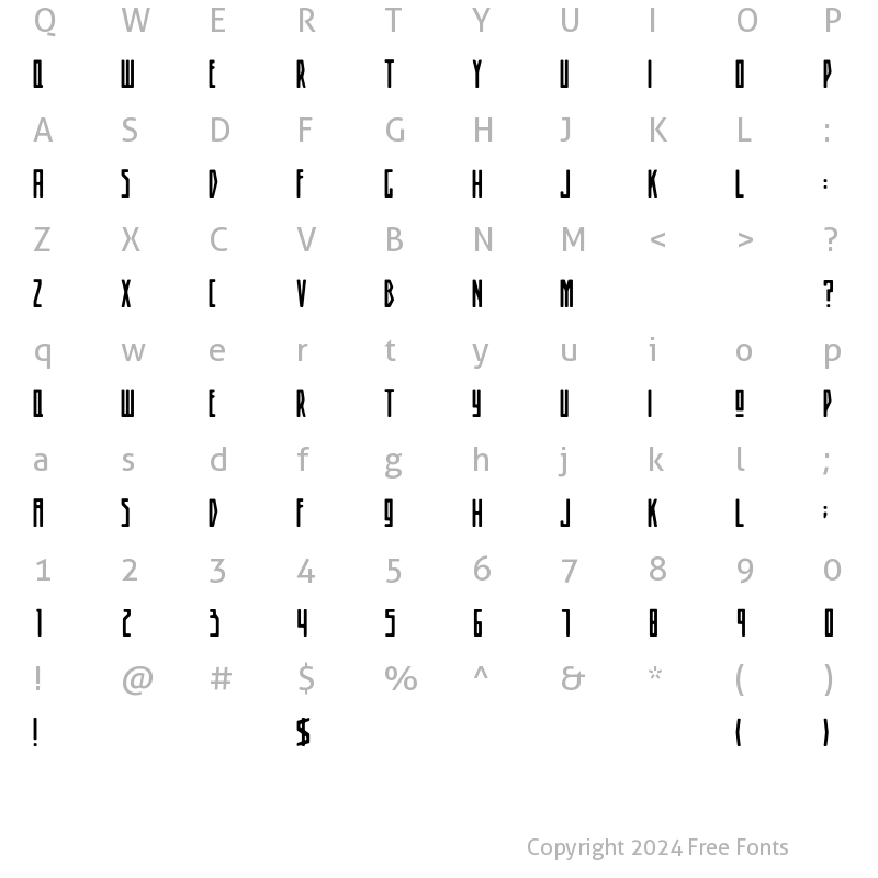 Character Map of SmithPremier Regular