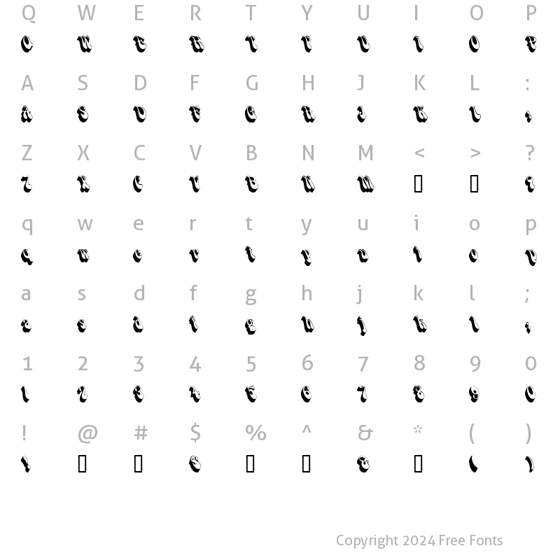 Character Map of Smoke Regular