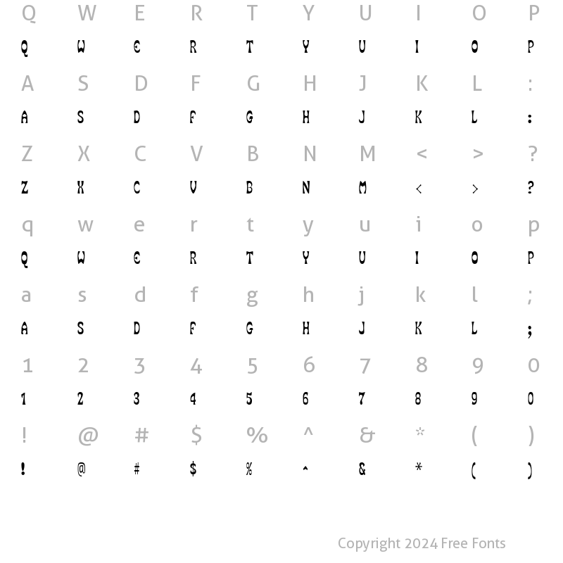 Character Map of SmokeHouse Regular