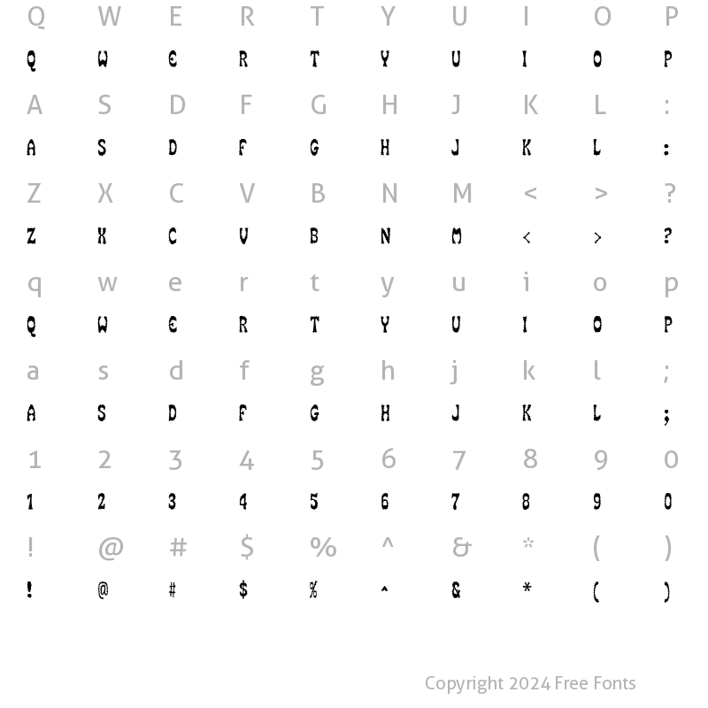 Character Map of SmokeHouseRough Regular