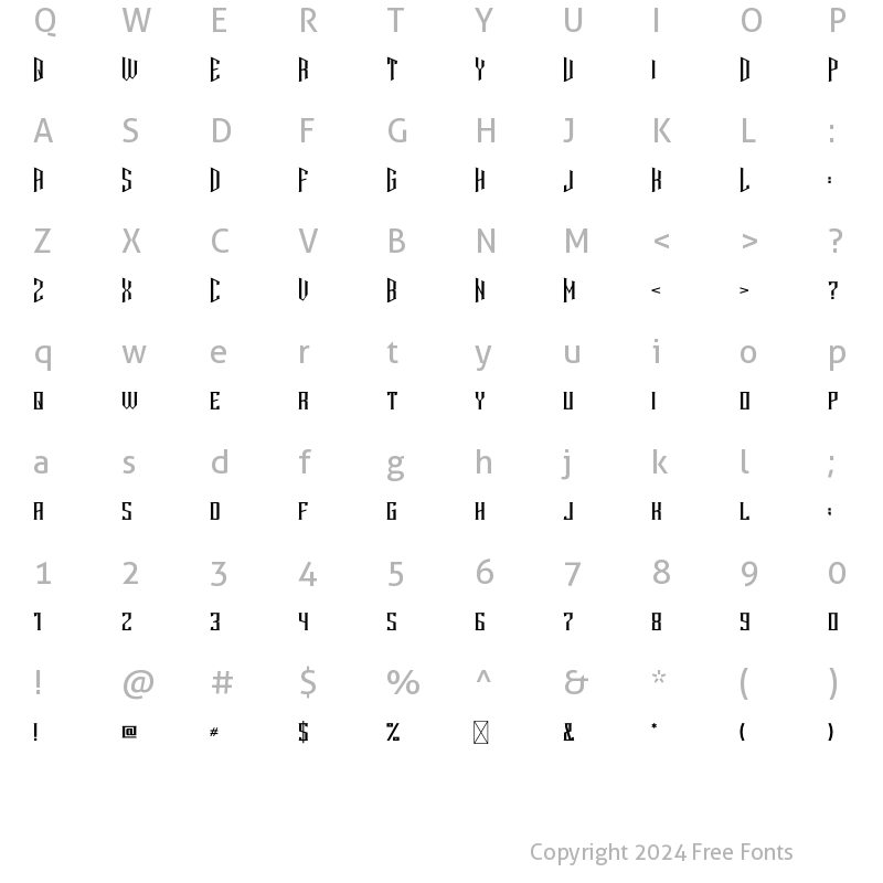 Character Map of Smokers Regular