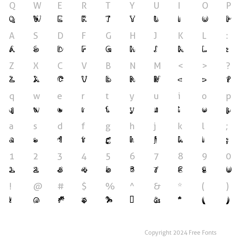 Character Map of SMoKeScreen Regular