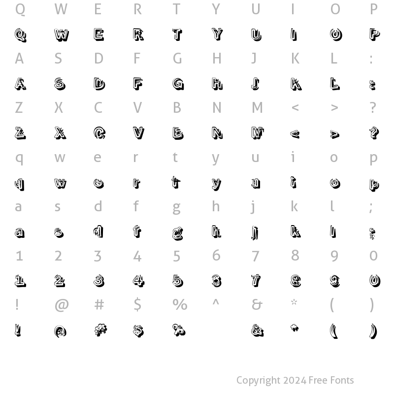 Character Map of SmokeShadow Regular