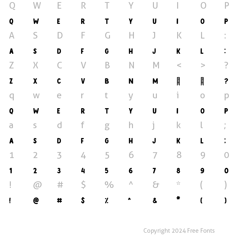 Character Map of Smokey Bear Print