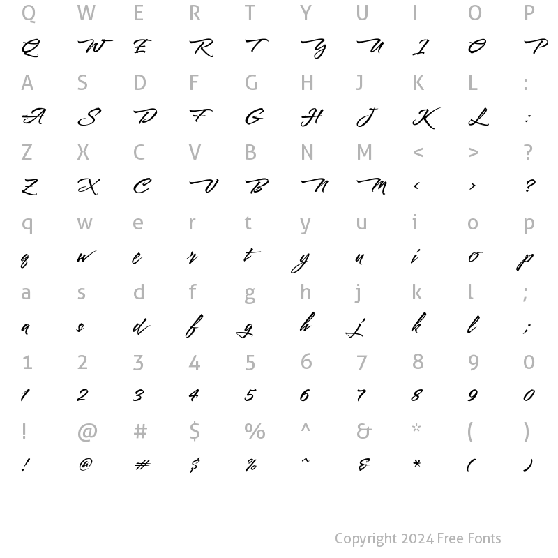 Character Map of SmoochAlternates Regular