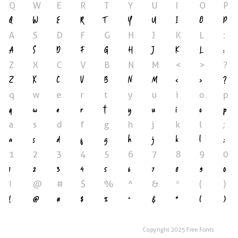 Character Map of Smooth Butter Clean Regular