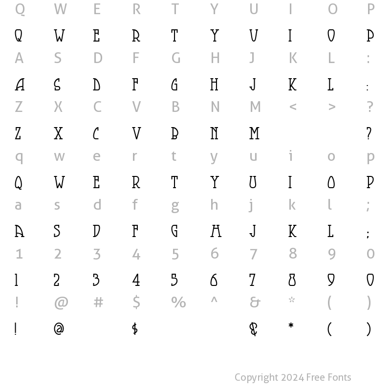 Character Map of SmorgasbordNF Regular