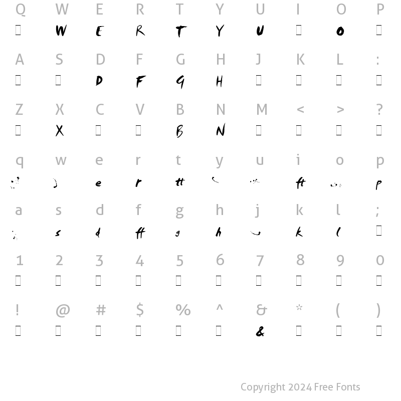 Character Map of Smudger Alts LET Plain