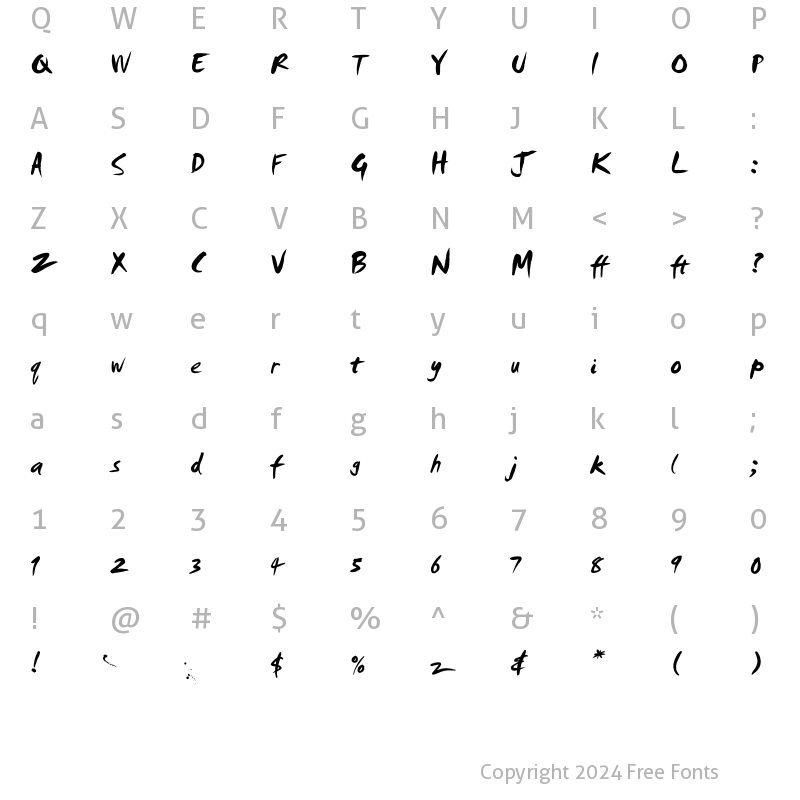 Character Map of Smudger LET Regular