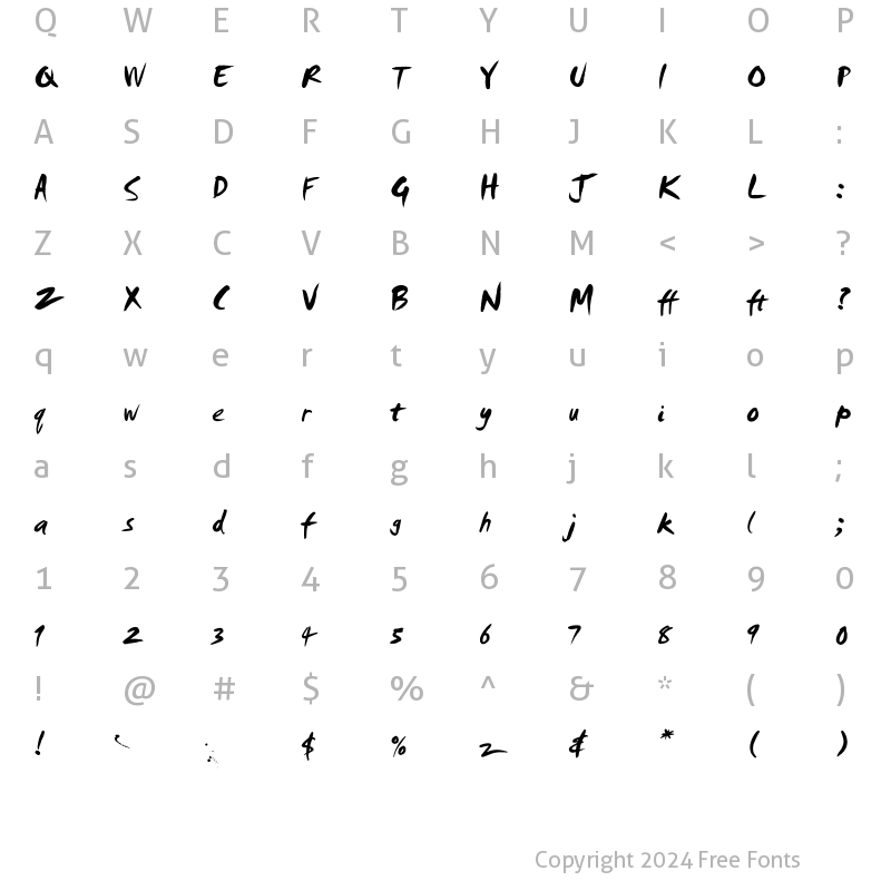 Character Map of Smudger Plain Regular