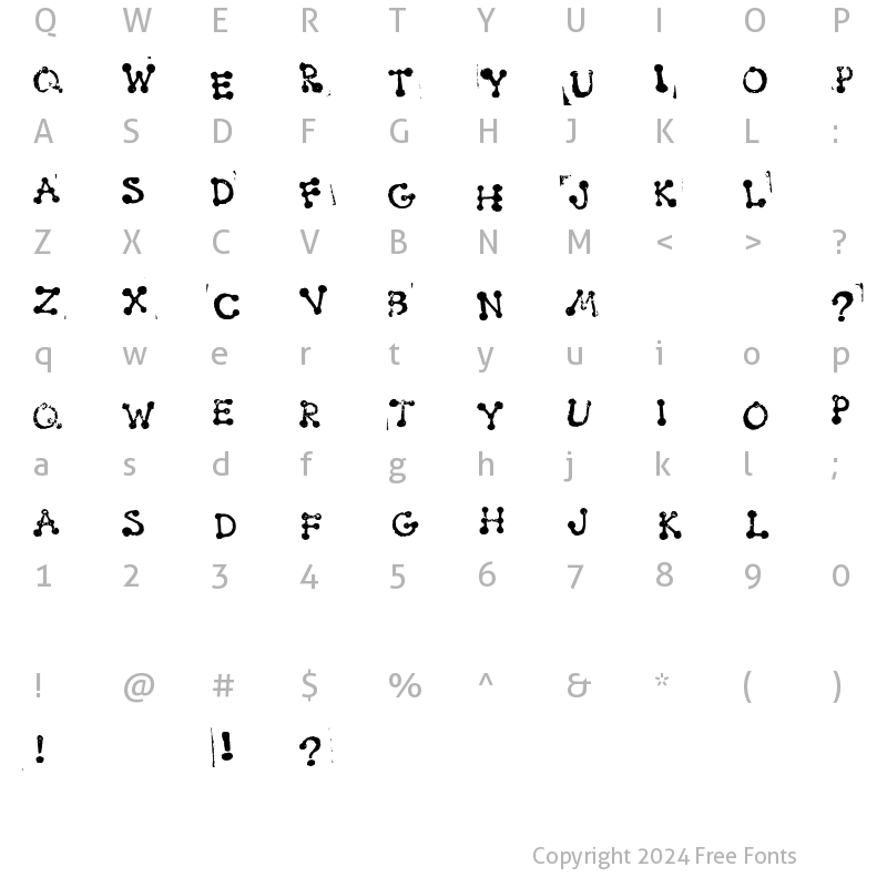 Character Map of Smudgy Dot Stamps Regular