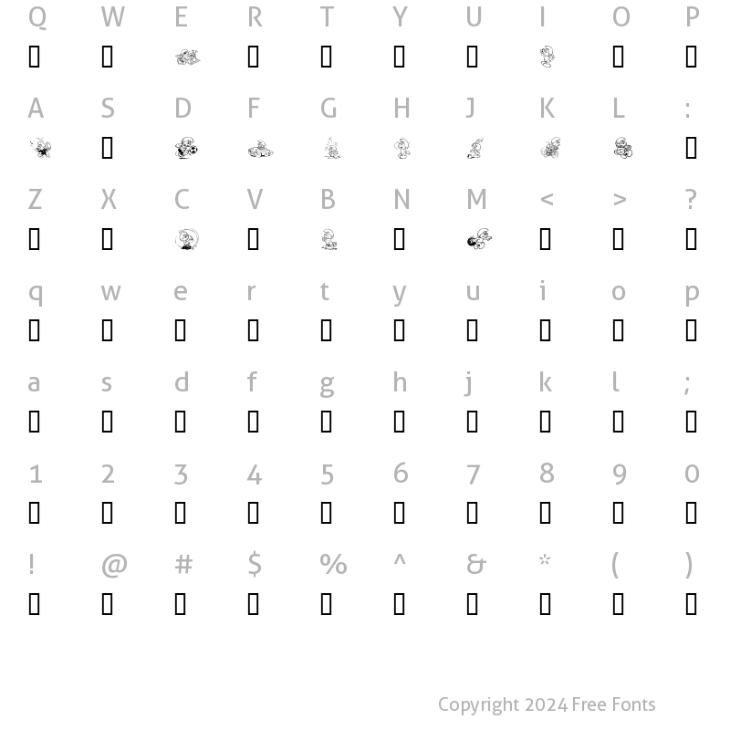 Character Map of Smurfin' Normal