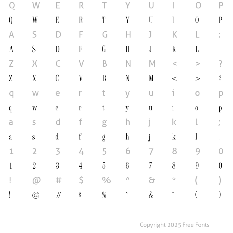 Character Map of Smyrna Regular