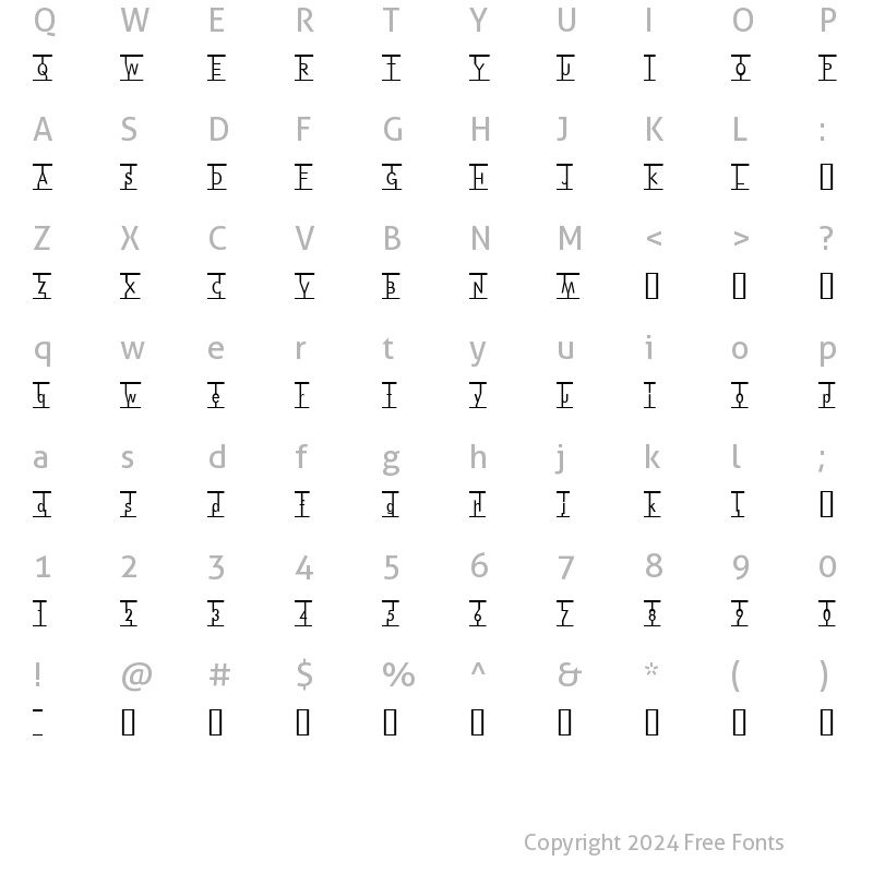 Character Map of Snag Mag Regular