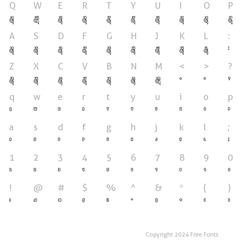 Character Map of Snailets BRK Normal