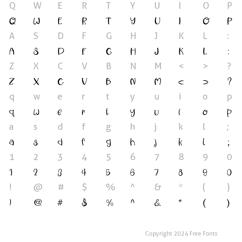 Character Map of SnailTreasure Medium