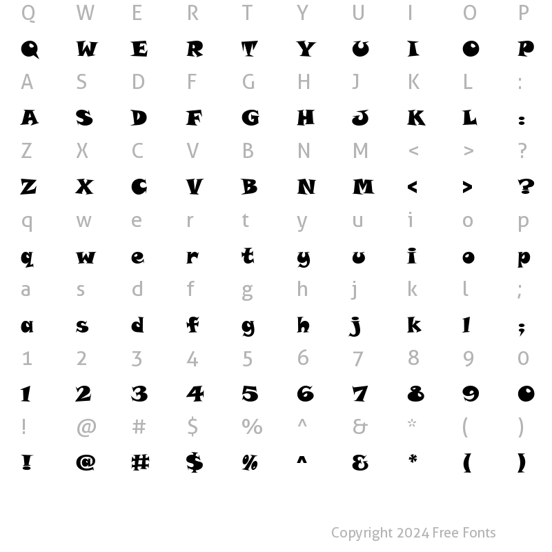 Character Map of Snap ITC TT Regular