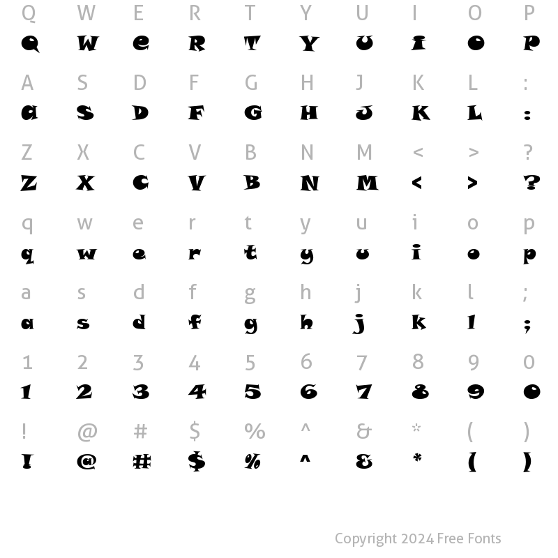 Character Map of SnapITCAlternate Heavy