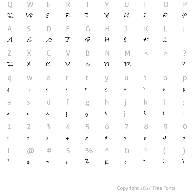 Character Map of SnareDrum Script Upright Regular