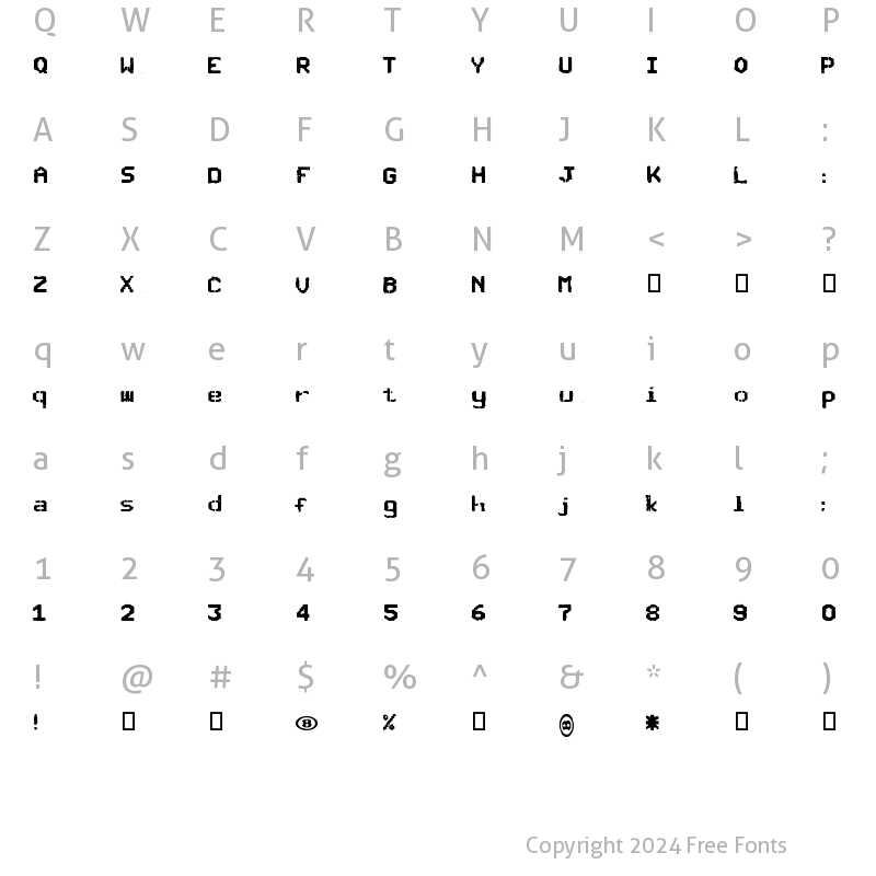 Character Map of SNCBishop Regular