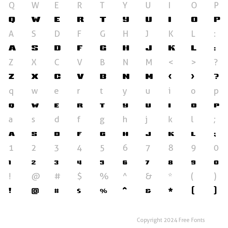 Character Map of Sneakers Medium SC Regular