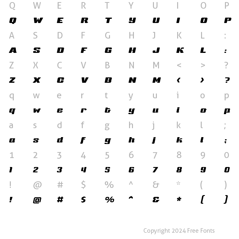 Character Map of Sneakers Script Medium Regular