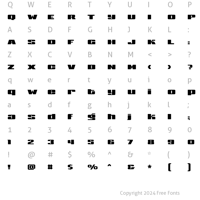 Character Map of Sneakers UltraWide Biform Regular