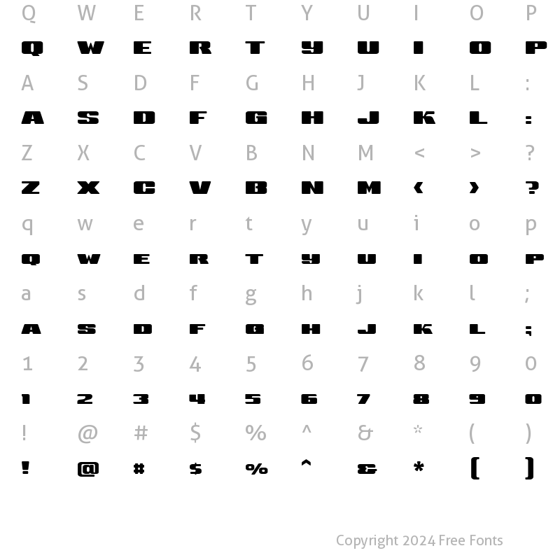 Character Map of Sneakers UltraWide SC Regular