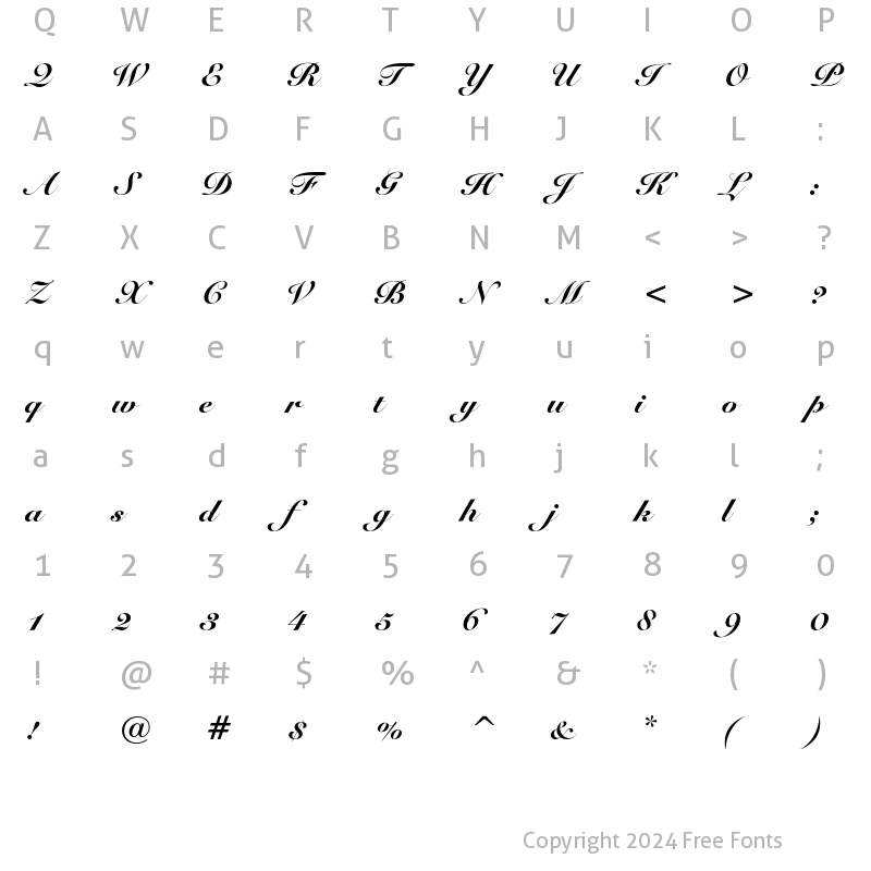 Character Map of Snell Black Regular