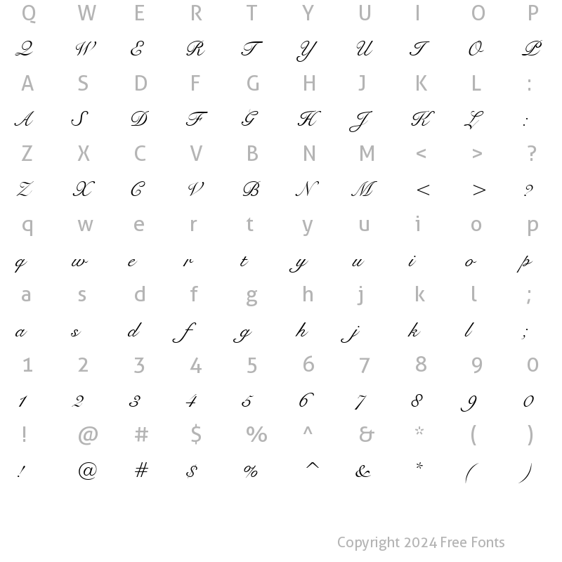 Character Map of Snell BT Regular