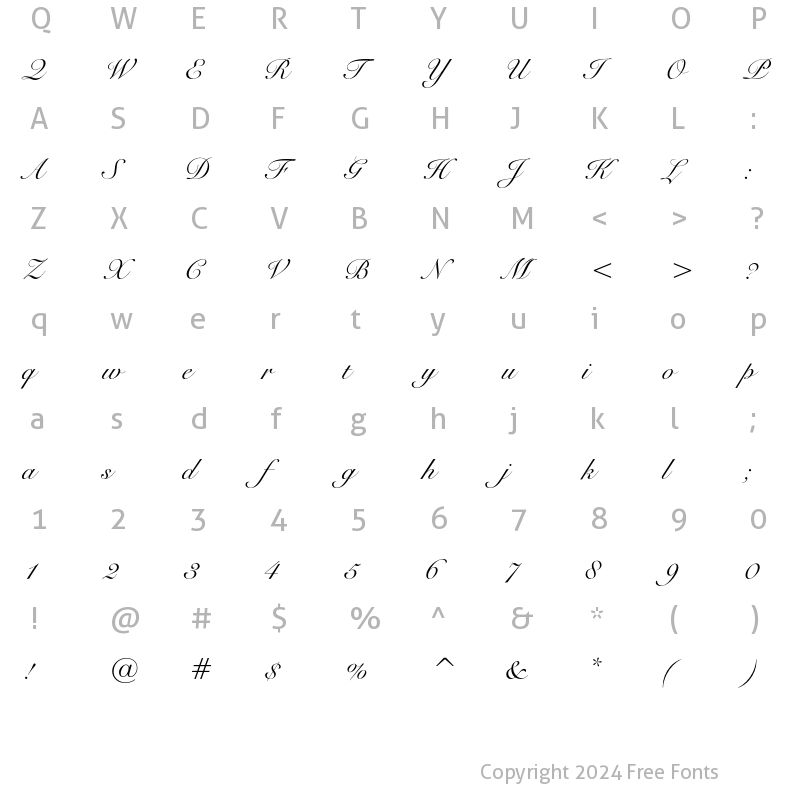 Character Map of Snell Regular