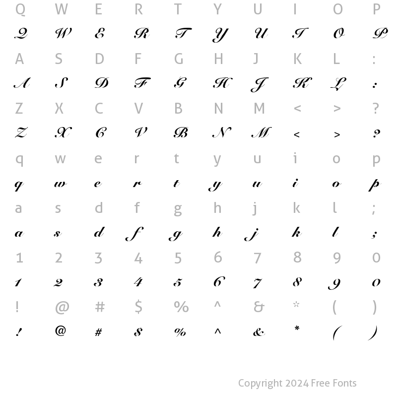 Character Map of SnellBlackDB Bold