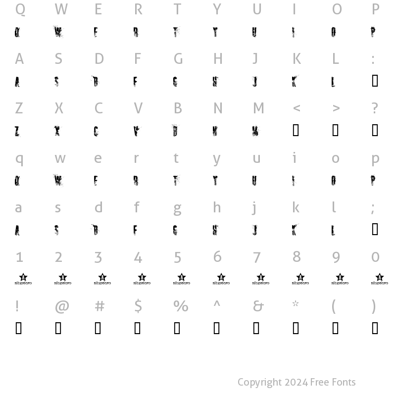 Character Map of SNIPER Regular