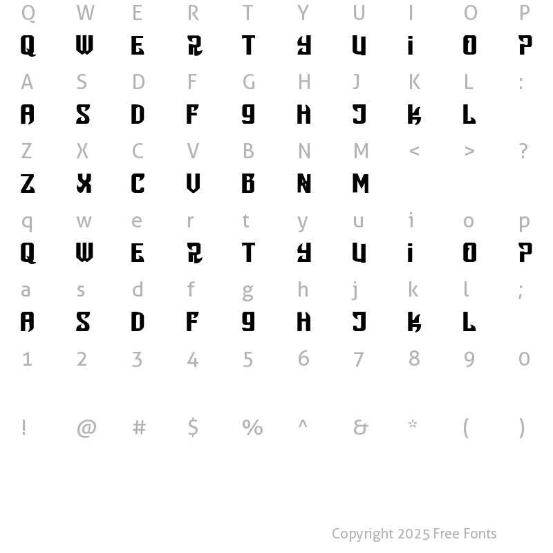 Character Map of Snobjury Regular