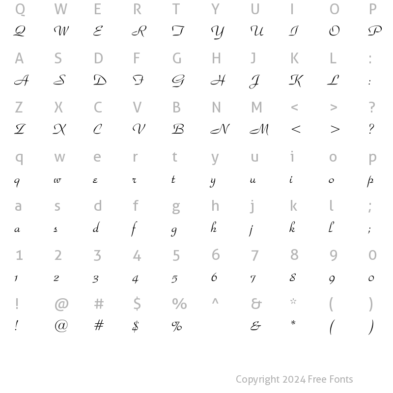 Character Map of Snooty Regular