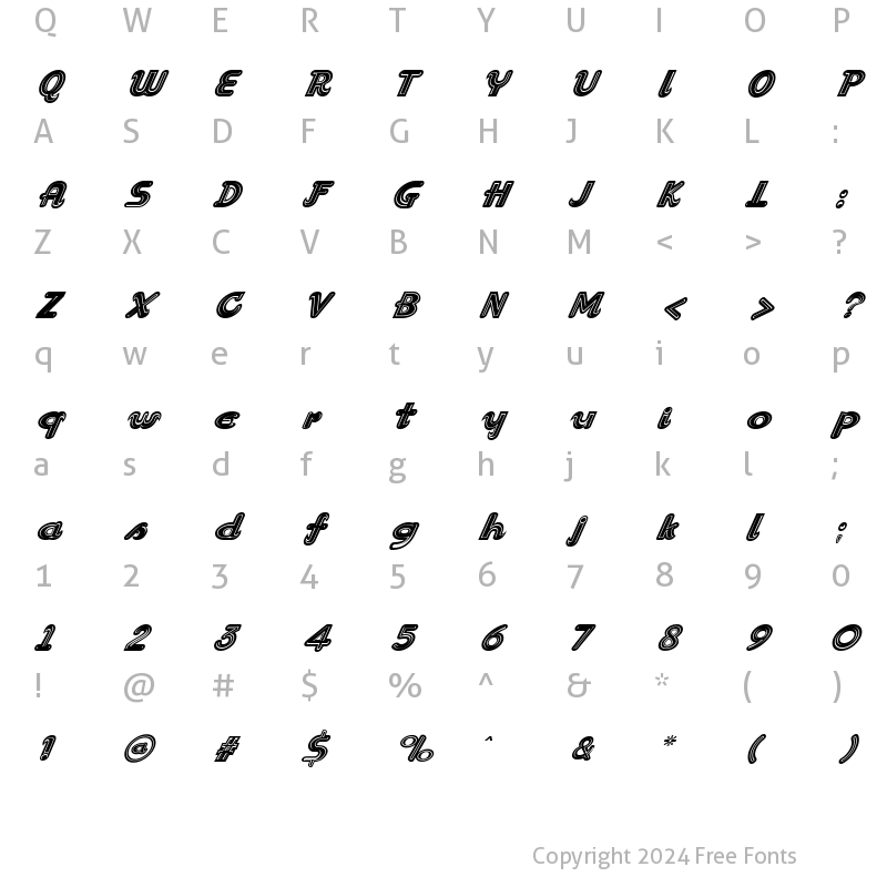 Character Map of Snoozie Regular