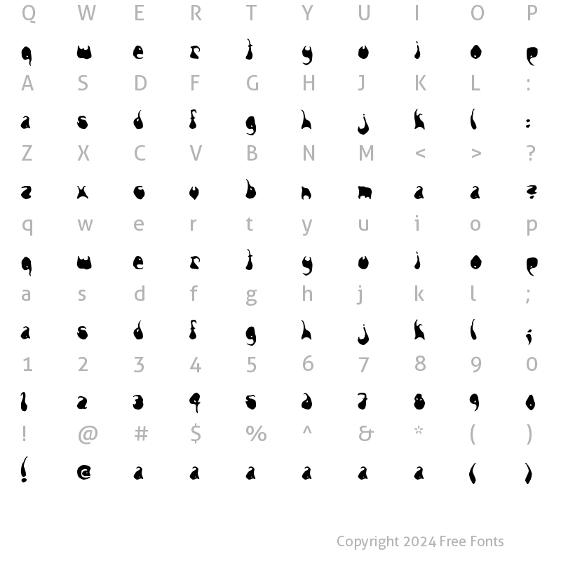 Character Map of Snorks Regular