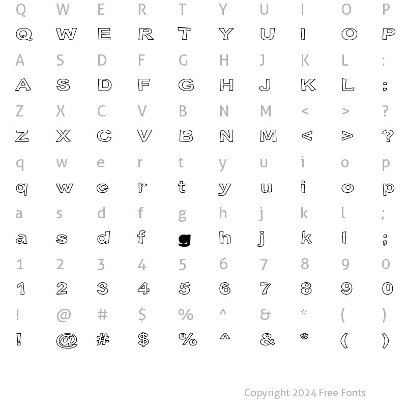 Character Map of Snott Outline