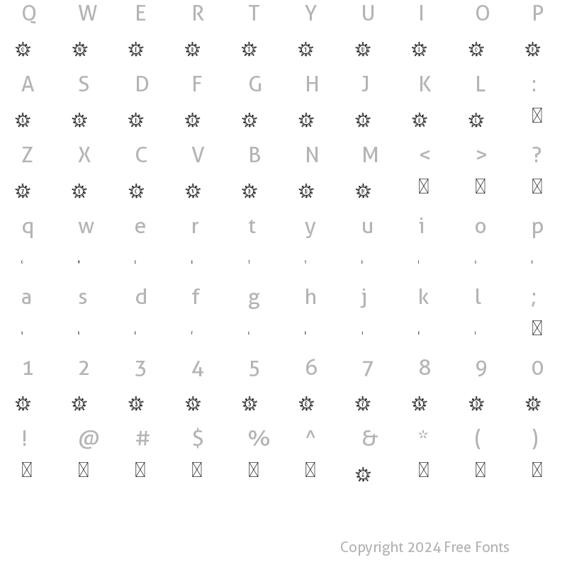 Character Map of Snow Mono Trio