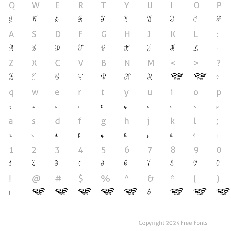 Character Map of Snow You Demo Regular