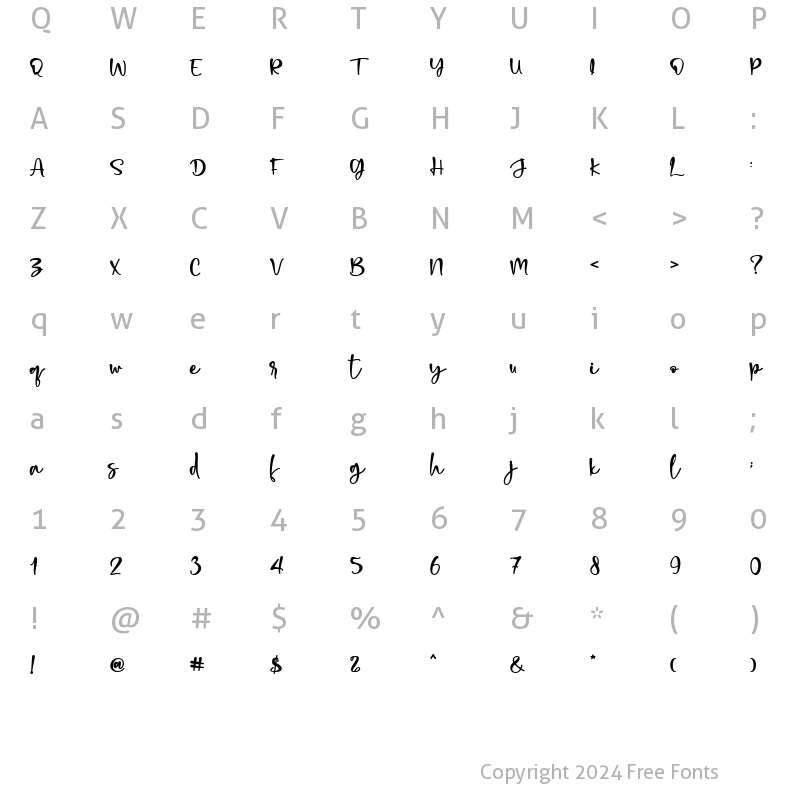 Character Map of snowbound Regular