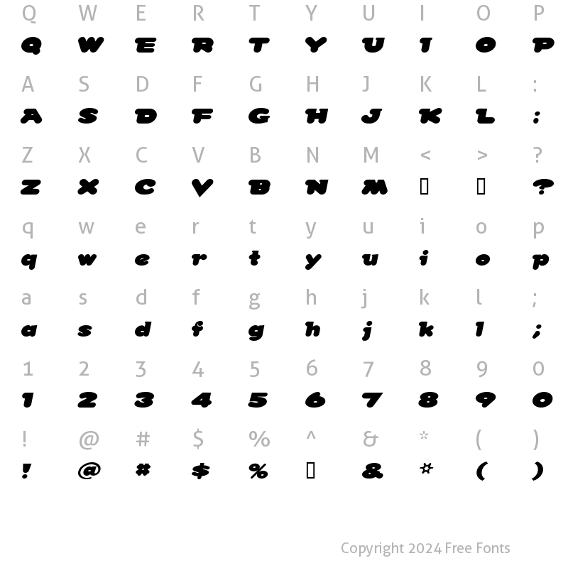 Character Map of SnowDream Regular